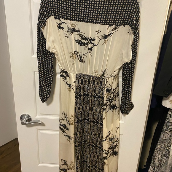 NWT SISTE’S black and white pattern midi long sleeve dress - Picture 2 of 3